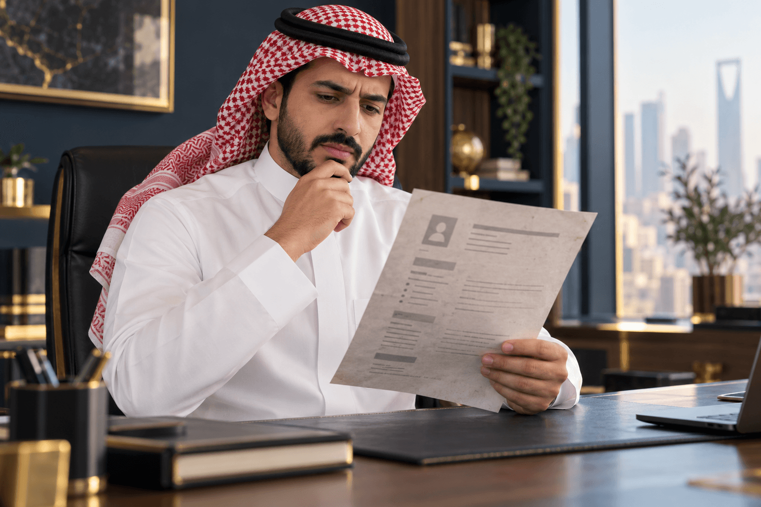 مهني سعودي يراجع سيرته القديمة قبل تحسينها